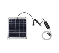 Kivivaka Pompe à oxygène solaire monocristalline 20 W pour aquarium, pompe à air compacte avec contrôle intelligent et port USB, idéale pour la pêche en plein air et les pannes de courant