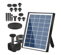 Kivivaka Pompe solaire pour fontaine de jardin, panneau de 10 W, débit 1000 l/h, levage de 2,5 m, buses réglables pour bain d'oiseaux