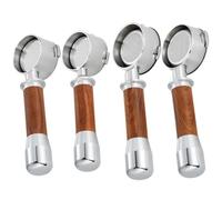 Kivivaka Porte-filtre sans fond E61 et pour Barsetto BAE01, panier filtrant 58 mm 51 mm avec poignée en bois amovible, compatible avec Rancilio Sanremo DL Series et Breville 51 mm 2 oreilles DL