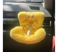 Kivivaka Poupées de voiture en peluche douce avec support de ceinture de sécurité, support de fixation sur grille d'aération de 145 cm, décoration intérieure, blanc