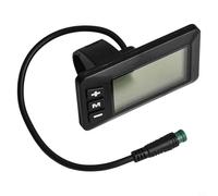 Kivivaka Pour vélo électrique GD01 5 broches écran LCD étanche pour systèmes 24 V 36 V 48 V y compris contrôle des phares et suivi de la consommation d'énergie en temps réel
