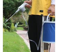 Kivivaka Pulvérisateur électrique avec tête de pulvérisation réglable pour jardins, cours et potagers - Moteur 5 V 1 A - Batterie 1800 mAh - Gris clair