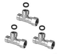 Kivivaka Quick Connect Union Tee 304 Lot de 3 pièces en acier inoxydable | Étanche, construction anti-fuite, empêche les dommages causés par l'eau, ajustement sûr pour les tuyaux flexibles