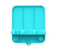 Kivivaka Repose-cuillère en silicone avec coussinet anti-goutte, porte-ustensiles résistant à la chaleur pour cuisine, spatule, louche, support mural, 17 x 14 x 3,5 cm, noir et bleu