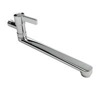 Kivivaka Robinet d'évier mural rotatif étendu pour robinet d'eau froide en acier inoxydable avec aérateur en nid d'abeille, nettoyage de balcon, argenté, 20 cm 30 cm