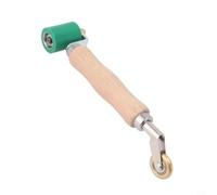 Kivivaka Rouleau de couture robuste de 40 mm avec laiton pour roue de bord, poignée ergonomique en bois pour travaux de soudure à membrane de toiture (vert)