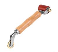 Kivivaka Rouleau de couture robuste de 40 mm avec laiton pour roue de bord, poignée ergonomique en bois pour les tâches de soudure à membrane de toiture (rouge)