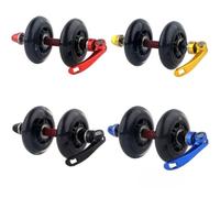Kivivaka Rouleau de roue à dégagement rapide pour fourche de vélo, alliage d'aluminium PU, protecteur de fourche avant de montagne pour vélo, noir et bleu