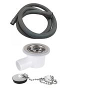 Kivivaka Siphon d'évier pour camping-car avec tuyau de 2 m, connecteur étanche à angle droit pour camping-car et yacht, adaptateur ABS pour acier inoxydable