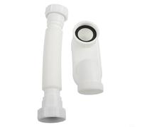 Kivivaka Siphon en P flexible G1-1/2 pour baignoire et douche, tuyau d'évacuation extensible de 20 à 80 cm, coude en U en plastique pour économiser de l'espace pour salle de bain de camping-car