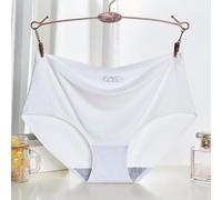 Kivivaka Sous-vêtements en soie glacée sans couture taille moyenne basse Culotte de bikini douce et respirante pour un usage quotidien M-XXL