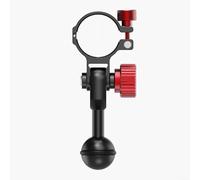 Kivivaka Support de lampe de poche en aluminium CNC pour vélo avec adaptateur à rotule de 2,5 cm pour lampes torches de 30 à 32 mm et photographie de plongée Rouge