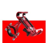 Kivivaka Support de téléphone en alliage d'aluminium pour guidon de vélo, convient aux tubes de 22 C 28 mm, support léger et sécurisé pour la navigation de vélo rouge
