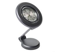 Kivivaka Support de téléphone lumineux pour voiture, réglable à 360°, en aluminium, support compact pour tableau de bord avec horloge pour appareils (argent)