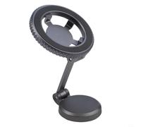Kivivaka Support de téléphone lumineux pour voiture, support pliable en aluminium rotatif à 360 avec horloge intégrée, support de console (bleu)