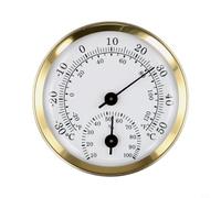 Kivivaka Thermomètre hygromètre analogique à fixation murale, moniteur de température intérieure et extérieure pour jardin, serre, maison, bureau, chambre à suspendre (doré)