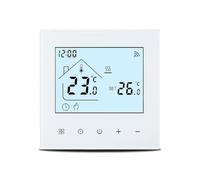 Kivivaka Thermostat intelligent pour système de chauffage à eau - Montage encastré numérique - Compatible avec AC 230 V - Précision 0,5 °C - Blanc - 86 x 86 mm