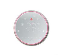 Kivivaka Thermostat intelligent programmable pour Tuya, contrôleur de chauffage WiFi avec minuterie 5 + 1 + 1, écran LED, verrouillage enfant, compatible avec Alexa, blanc (rond blanc - GA)
