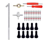 Kivivaka TR412 Kit d'outils de 35 pièces pour tige de valve de pneu en fer robuste, outils professionnels de réparation de pneus de voiture pour mécaniciens automobiles