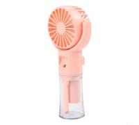 Kivivaka Ventilateur brumisateur portable rechargeable avec 4 vitesses, USB - Portable pour mini ventilateur pulvérisateur avec eau pour réservoir d'étudiants et bureau (rose)