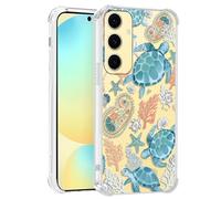 Kivlclri Transparente Coque pour Samsung Galaxy S25 5G 6,8'', Etui Silicone avec Tortue Bleu Aesthetic Motif Design, Protection Bumper Case Antichoc Housse pour Femme Ultra Fine TPU Étui Souple