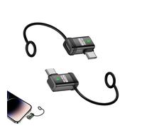 kivrimlarv Adaptateur USB 90 degrés, convertisseur portable de type C anti-perte avec cordon | Connecteur de téléphone portable pour la maison, le bureau, les tablettes, les ordinateurs portables