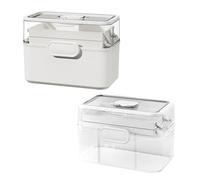 kivrimlarv Boîte de Rangement pour Médicaments, Organisateur de Premiers Soins Domestique, Valise Verrouillable de Grande Capacité, Compartiment Amovible Idéal pour Les Soins à Domicile et aux Seniors