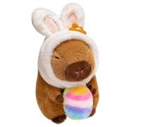 kivrimlarv Capybara Toy - Plush Animal Figure, Soft Cuddle Doll with Easter Egg Design, Bunny Hat Stuffed Character for Decorative Display, Plush Gift for Birthday Home Nursery Decor