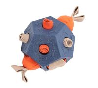 kivrimlarv Chew Ball with Sound, Enrichment Puzzle Ball for Dogs, Treat Release Toy for Pet Stimulation, Buster for Playtime and Training with Dentals Support, Blue, Apricot, 5.31x5.12 inches