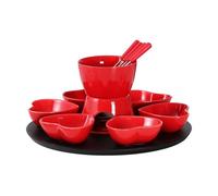 kivrimlarv Chocolate Melting Mug Set - Ceramic Fondue Heating Set with Forks | Hot Chocolate Warming Mugs Dining Room Fun for Date Night, Party, Family Gathering, Home, Apartment, Living Room