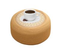 kivrimlarv Hand Woven Meditation Floor Pillow - 38x38cm Round Straw Seat Cushion Pad, Breathable Tatami Mat for Yoga, Meditation, Temple, Home Relaxation, Mindfulness, and Footstool Comfort