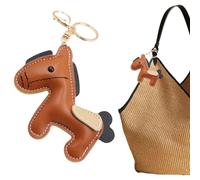 kivrimlarv Horse Keychain - Cute Animal PU Pendant Little Horse Shape Key Holder | Craftsmanship Stylish Accessory Design for Purse Bag, Backpack, Adults or Women Use, Color: Brown