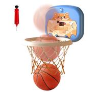 kivrimlarv Indoor Basketball Hoop Set, Wall Mounted Basketball Toy, Interactive Scoreboard Display, Durabled Backboard Small Ball for Bedroom, School, Home, Living Room Play, 1 Set