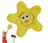 kivrimlarv Interactive Dog Toy, Toss Chewing Toy with Sound, High Strength Fetching Toys Teeth Cleaning, Durabless Pet Supplies for Indoor, Outdoor, Garden Use, 23x23x3cm Yellow Coffee Color