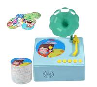 kivrimlarv Music Record Player Toy, Sensory Musical Storytelling Phonograph, Educational Music Box, Phonograph, 96 Cards Music Toy, Interactive Music Player for Children, Boys, Girls, 3-6 Years Old