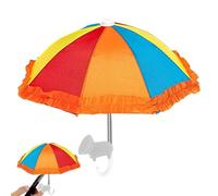 kivrimlarv Phone Umbrella for Sun, Cute Suction Cup Shade with Adjustable Holder, Portable Sun Visor for Outdoor Smartphone Use, Desk Stand for Watching or Filming, Colorful, 1 Piece