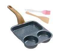 kivrimlarv Poêle à crêpes - Poêle à œufs antiadhésive | Poêle de cuisson divisée pour œufs de petit-déjeuner, crêpes, bacon, alliage d'aluminium avec poignée résistante à la chaleur, facile à nettoyer