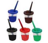 kivrimlarv Reusable Paint Cups with Airtight Lids - No Spill Holder with Brushes, Painting Containers for Classroom Home School Arts Crafts Learning Activities Art Supplies Storage