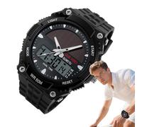 kivrimlarv Solar Watch, Multifunctional Digital Men’s Wristwatch with Solar Charging, Fashion Sport Timepiece, Ideal for Fitness Date Drive Field Work Or Everyday Dress Use, 1 Piece