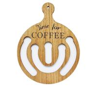 kivrimlarv Support mural pour dosettes de café, organisateur de cuisine en bois, support portable avec poignée, solution de rangement ronde, design peu encombrant, matériau en bois, 40 x 30 x 1,2 cm