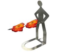 kivrimlarv Support pour hot-dog, rôtissoire à saucisses en acier inoxydable, résistant à la rouille, bâtons réutilisables, compact et portable pour le camping, la plage, la maison, les grillades de