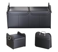 kivrimlarv Trunk Organizer, Foldable Car Storage Box Lid, Heavy-Duty Cargo Holder Multiple Compartments Secure Travel Companion for SUV, Truck, RV, Auto, Backseat, Road Trip, Travel, Women, Men Use