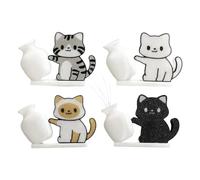 kivrimlarv Vase Whisker - Bouteille commémorative pour animal domestique, 4 pièces en acrylique compact avec base magnétique, récipient décoratif miniature pour poils d'animaux ou cendres, décoration