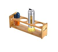kivrimlarv Wooden Tray Holder, Bottle Storage Rack, Organizer Shelf, Seasoning Storage Holder, Wine Storage Shelf, 34x8 cm, 4 Holes Seasoning Storage Rack Shelf Spices Organizer for Bottles & Jars