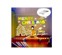 Kivvy Tableau magique effaçable à sec avec lumières LED en acrylique effaçable à sec pour bureau, école et maison (S)