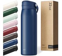 KIVY Bouteille avec paille (bleu foncé, 1000 ml)