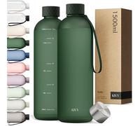 KIVY Bouteille Gourde 1,5 l Convient pour les boissons gazeuses et anti-fuite Passe au lave-vaisselle Pour le sport, l’école et le bureau