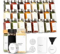 KIVY Flacons en verre hermétiques vides pour épices, étiquettes, couvercle à tamis en acier inoxydable [24 x 12 cl]