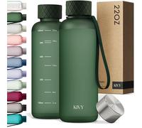 KIVY Gourde 650 ml, convient aux boissons gazeuses et anti-fuite, pour le sport, l'école et le bureau, gourde de sport, bouteille d'eau pour enfants et adultes, petite gourde en Tritan, verte