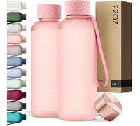 KIVY Gourde 650 ml, sans BPA, anti-fuite et passe au lave-vaisselle, bouteille d'eau, pour enfants et adultes, petite taille, gourde en Tritan, convient aux boissons gazeuses, rose
